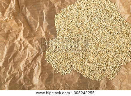 Quinoa Seeds Background Or Chenopodium Quinoa Texture