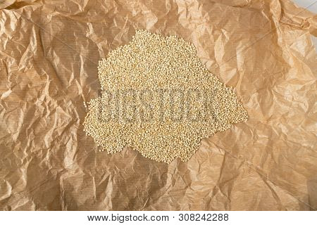 Quinoa Seeds Background Or Chenopodium Quinoa Texture