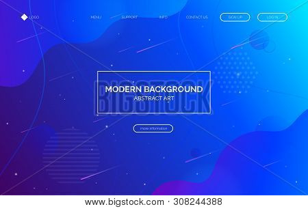 Blue Gradient Fluid Background, Banner For Presentation, Landing Page, Web Site.