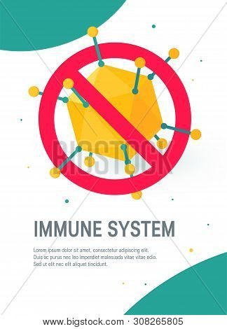 Immune System Concept. Vector Illustration On White Background. Vertical Template For Web Banners, P