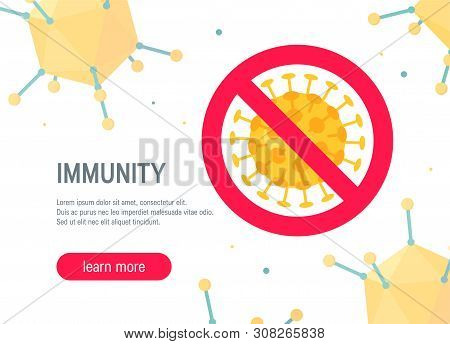 Immunity Concept. Isometric Illustration On White Background, Vector. Horizontal Template For Web Ba