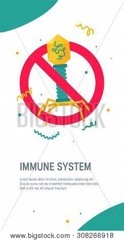 Immune System Concept. Vector Illustration On White Background. Vertical Template For Web Banners, P