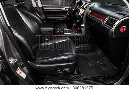 Novosibirsk, Russia - June 22, 2019:  Lexus Gx 460,  Close-up Of The Dashboard, Adjustment Of The Bl