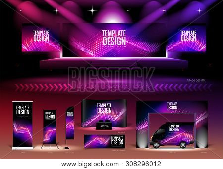 A Pack Of 3d Event Design Medias With Graphic Theme, In Vector Format, In Rgb Color. It Is Suitable 