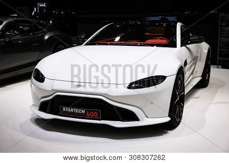 Geneva, Switzerland - March 10, 2019: Luxury Sports Coupe Aston Martin Vantage V8 Startech 600 Perfo