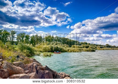 big otmuchow lake in the hot summer