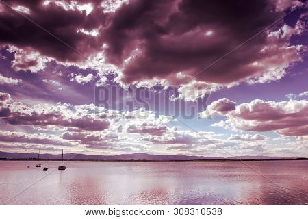 big otmuchow lake in the hot summer