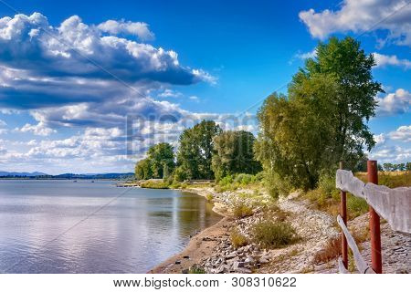 big otmuchow lake in the hot summer