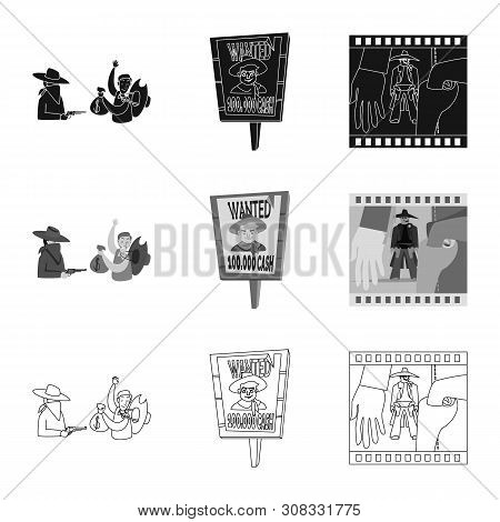 Vector Illustration Of Texas And History Sign. Set Of Texas And Culture Stock Symbol For Web.