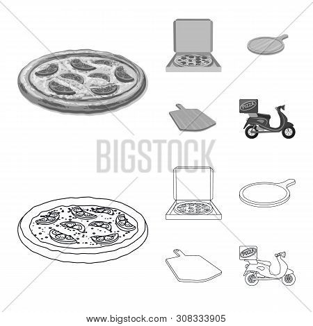Vector Design Of Pizza And Food Icon. Set Of Pizza And Italy Vector Icon For Stock.