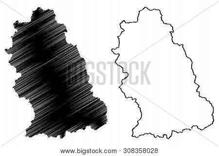 Hunedoara County (administrative Divisions Of Romania, Vest Development Region) Map Vector Illustrat