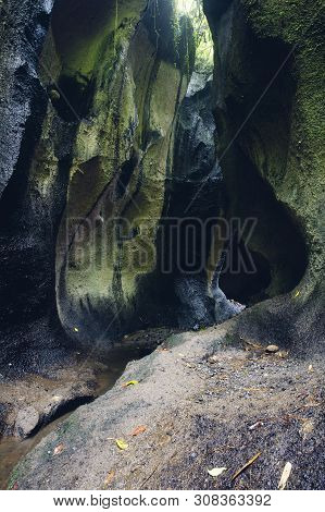 View At Tukad Cepung Waterfall At Bali, Indonesia