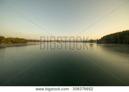 Sunrise At The Regajo Reservoir In Navajas, Castellon