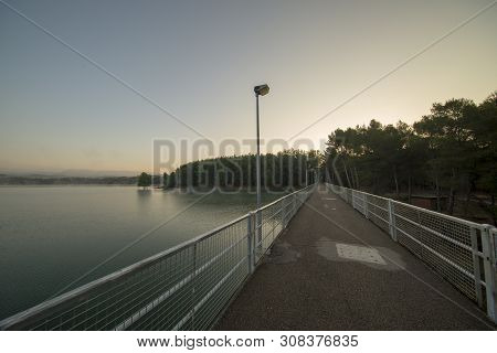 Sunrise At The Regajo Reservoir In Navajas, Castellon