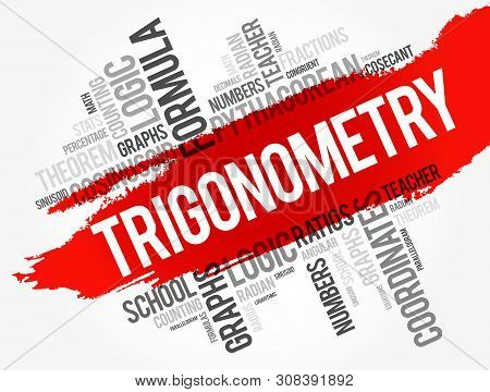 Trigonometry Word Cloud Collage, Education Concept Background