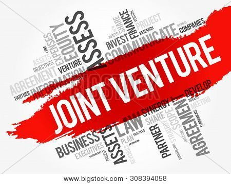Joint Venture Word Cloud Collage, Business Concept Background