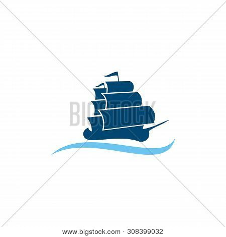 Sailing Ship Logo Template Illustration Design. Vector Eps 10.