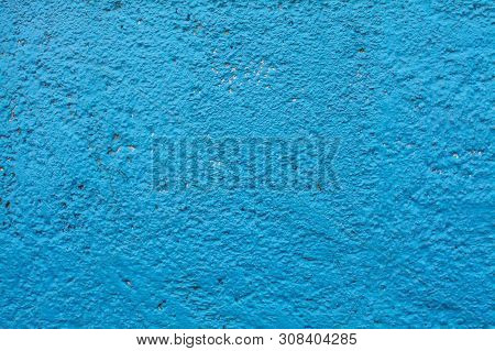 Old Blue And Cian Textures Wall Background. Perfect Background With Space.