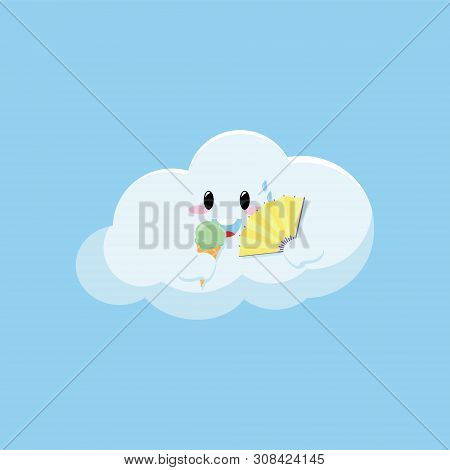 Cute Cloud With Ice Cream And Fan