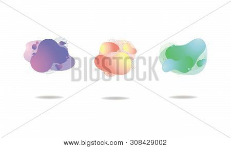 Set Of Multi-colored Liquid Backgrounds Vector Illustration