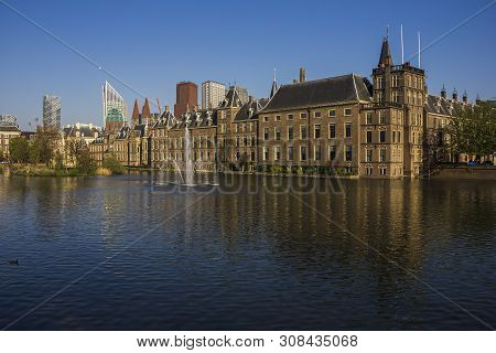 The Hague (den Haag), The Netherlands, Holland,, April 20, 2019. Binnenhof Palace (dutch Parliament)