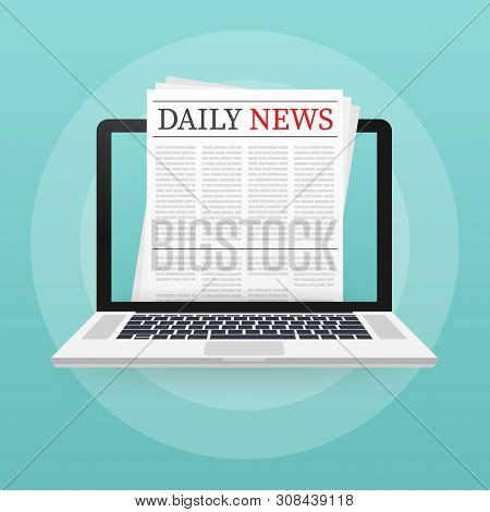 Vector Mock Up Of A Blank Daily Newspaper. Fully Editable Whole Newspaper In Clipping Mask. Vector S