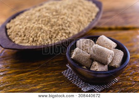 Paçoca, Ground Peanut Jam Typical Of Brazil. Brazilian Food Made In The Noderste Of The Country And