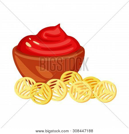 Vector Illustration Of Snack And Croutons Symbol. Collection Of Snack And Bread Stock Vector Illustr