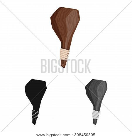 Isolated Object Of Cudgel And Weapon Symbol. Set Of Cudgel And Tools Stock Vector Illustration.