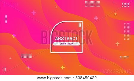 Fluid Style, Geometric Background With Trendy Gradients Composition And Simple Shapes. Wide Abstract