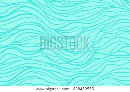 Monochrome Wave Pattern. Colorful Wavy Background. Hand Drawn Lines. Stripe Texture. Line Art. Styli