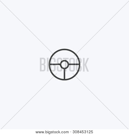 Car Sterring Wheel Line Icon Vector. Illustration On White Background,  Can Be Used For Web And Mobi