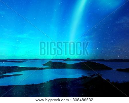 Solar Blue Landscape And Clear Blue Lake, Photographed At Gariepdam, South Africa