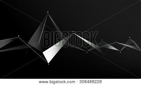 Geometric Polygon Connecting Flow Sound Wave Vector Background