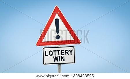 Street Sign The Direction Way To Lottery Win