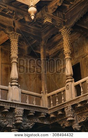 Structural Wood Work And Heavily Carved Wooden Members Palashikar Wada, Palashi, Ahmednagar.