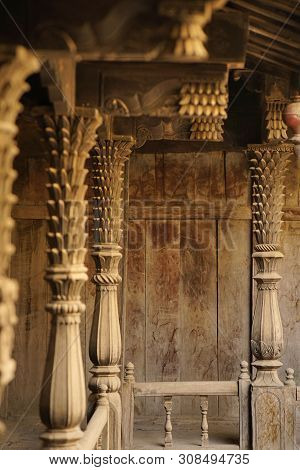 Structural Wood Work And Heavily Carved Wooden Members Palashikar Wada, Palashi, Ahmednagar.
