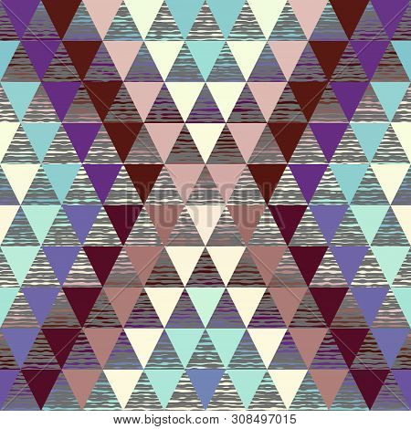 Seamless Vector Pattern Background Of A Triangles.