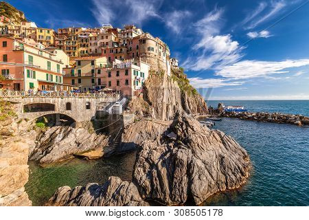 View Of Manarola (manaea In The Local Dialect), The Second-smallest Of The Famous Cinque Terre Towns
