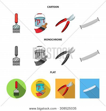 Vector Design Of Tool And Construction Icon. Set Of Tool And Carpentry Stock Vector Illustration.