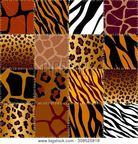Patchwork Textile Pattern. Seamless Quilting Design Background.