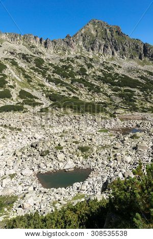Amazing Summer Landscape Of Samodivski Lakes Near Dzhangal Peak, Pirin Mountain, Bulgaria