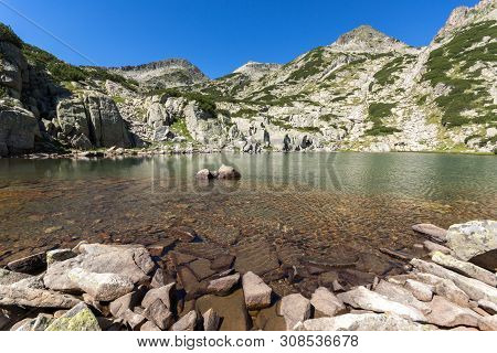 Amazing Summer Landscape Of Samodivski Lakes Near Dzhangal Peak, Pirin Mountain, Bulgaria