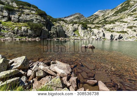 Amazing Summer Landscape Of Samodivski Lakes Near Dzhangal Peak, Pirin Mountain, Bulgaria