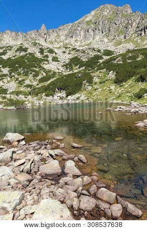 Amazing Summer Landscape Of Samodivski Lakes Near Dzhangal Peak, Pirin Mountain, Bulgaria