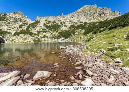 Amazing Summer Landscape Of Samodivski Lakes Near Dzhangal Peak, Pirin Mountain, Bulgaria