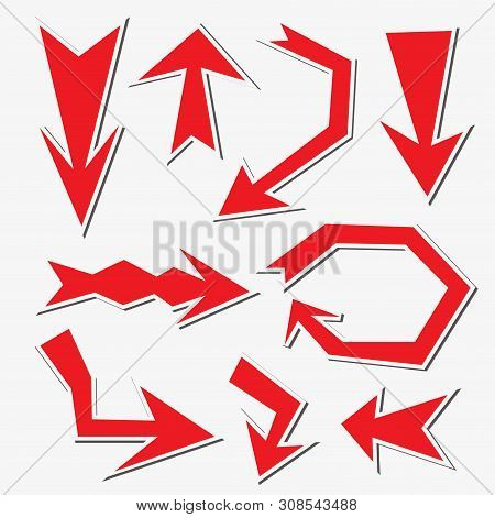 Sticker Arrow Set Isolated On A White Background