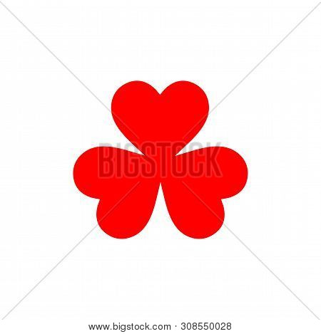 Flat Minimal Three Leaf Clover Icon. Simple Vector Three Leaf Clover Icon. Isolated Three Leaf Clove