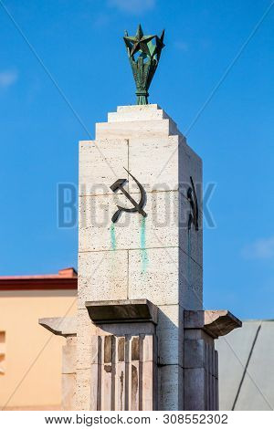 Detail On Top Red Army Memorial In Presov, Slovakia