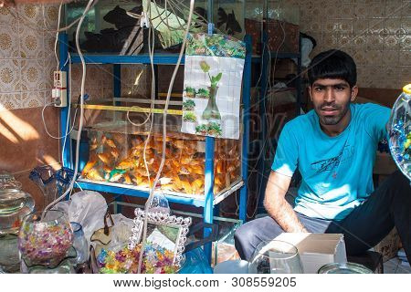 Bandar Abbas, Iran - February 28: Shopkeeper In His Shop In Bandar Abbas, Iran On February 28, 2013.